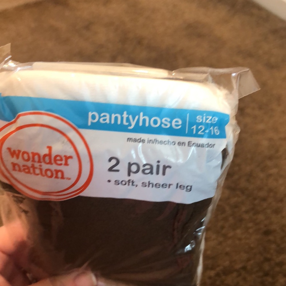 Brown and white pantyhose kids size 12-16 - Picture 2 of 2